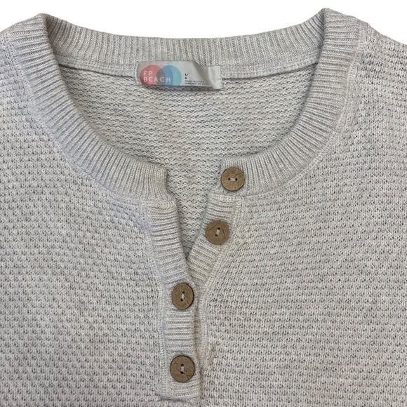 Free People Hailee Sweater Set in Ivory Heather Light Grey Size Large - Picture 6 of 11